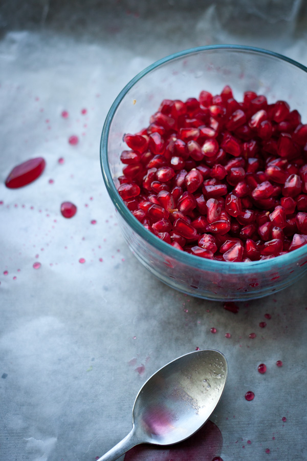 Pomegranate Ginger Sorbet | bloggingoverthyme.com