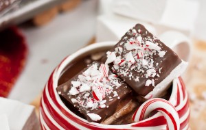 Chocolate Dipped Peppermint Marshmallows | bloggingoverthyme.com