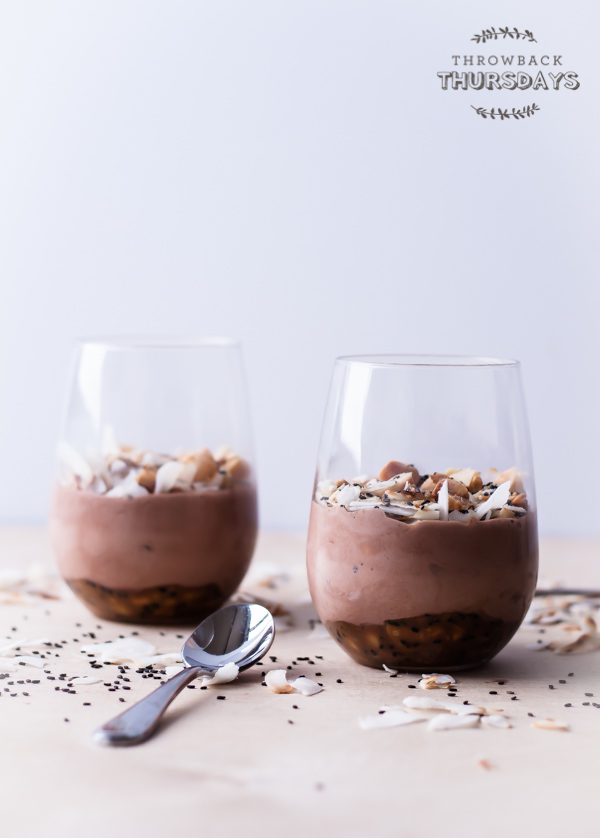 Easy Chocolate Coconut Sundaes topped with homemade black sesame seed and macadamia nut caramel.