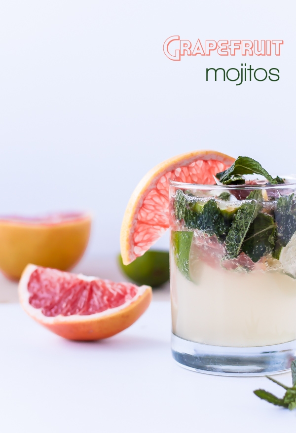 Grapefruit Mojitos | bloggingoverthyme.com