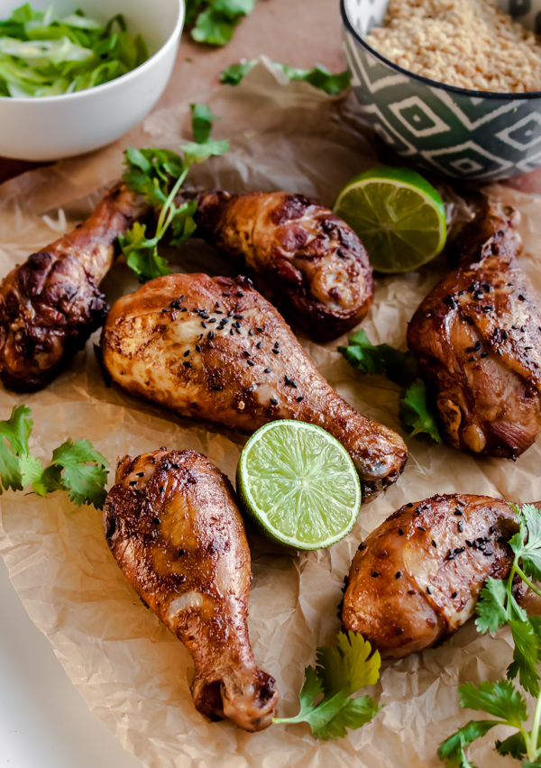 Spicy Peanut Ginger Drumsticks