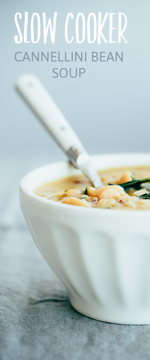 Slow Cooker Cannellini Bean Soup with Fresh Rosemary A Beautiful Plate