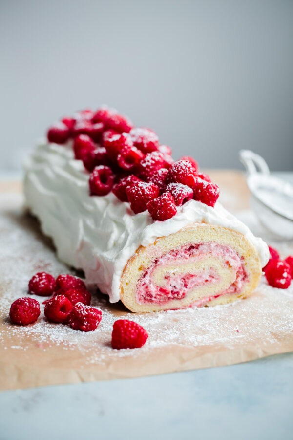 Raspberry Roll Cake A Beautiful Plate