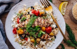 Za'atar Grilled Chicken Bulgur Bowls with Tahini Sauce