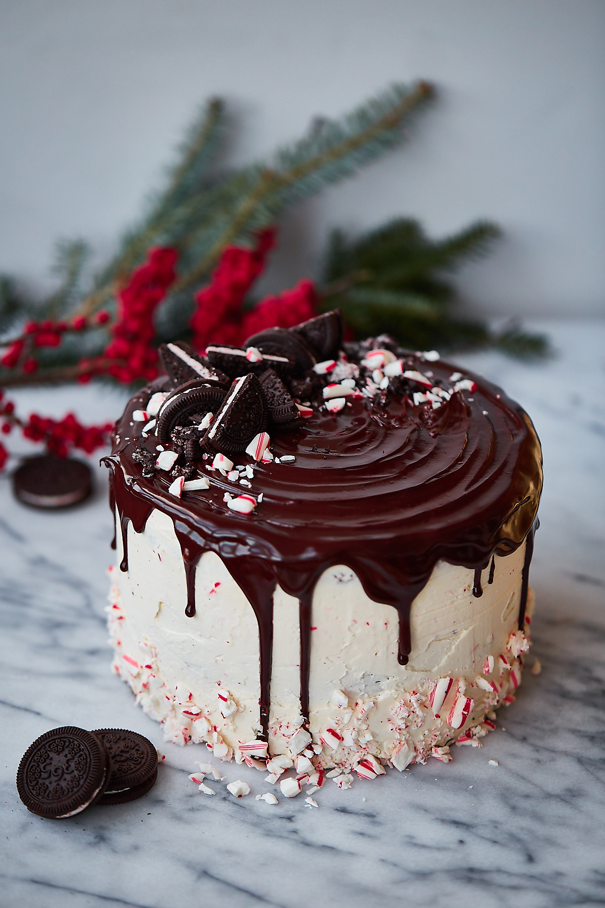 Candy Cane Crunch Cake - A Beautiful Plate