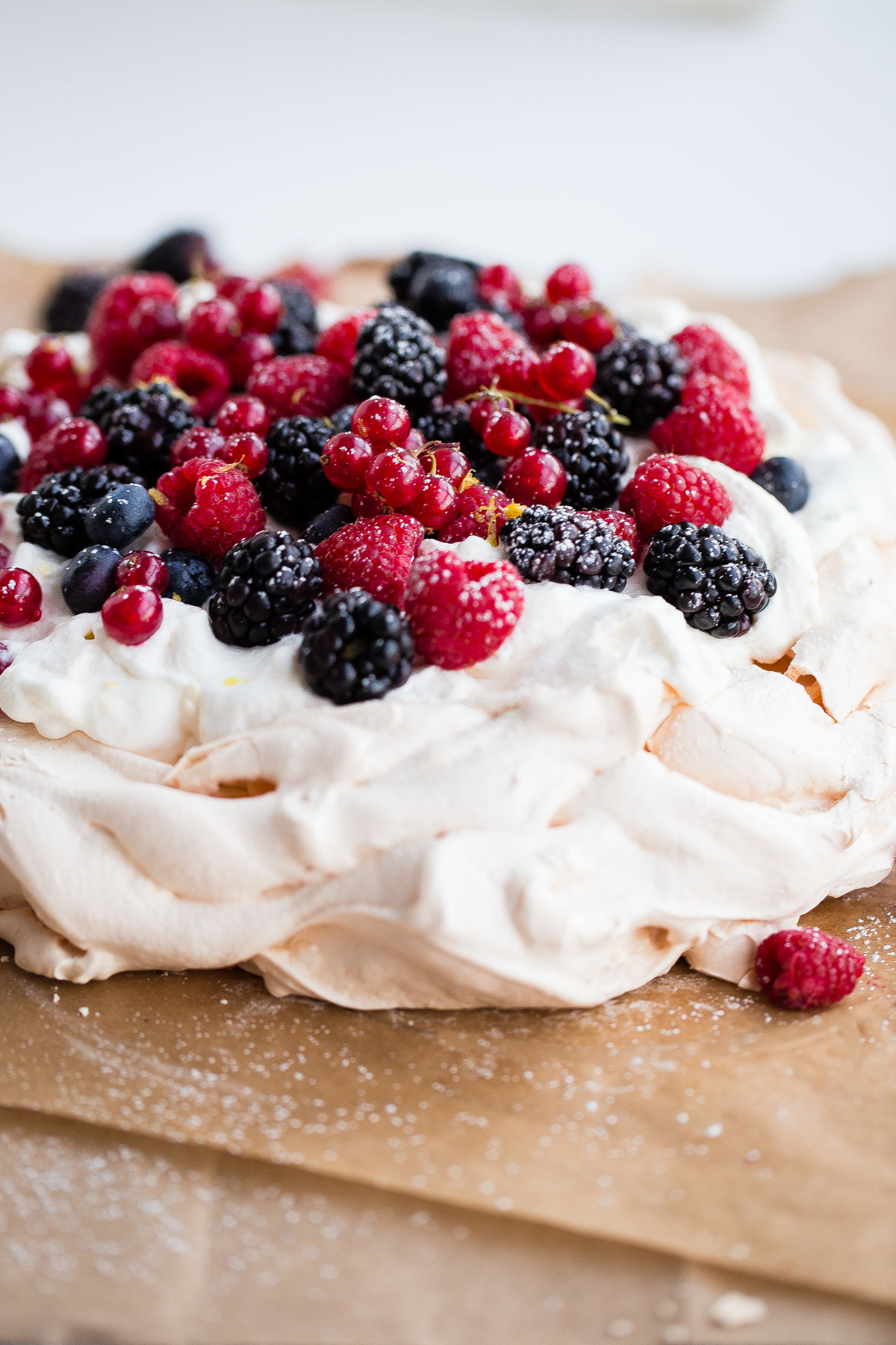 Berry Pavlova subsequently Lemon Whipped Cream - A Beautiful Plate