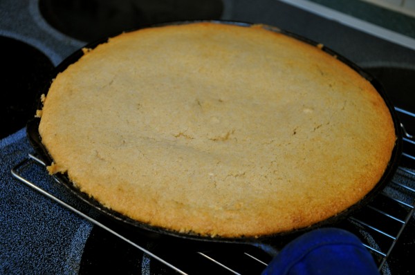 Upside Down Berry Peach Skillet Cake