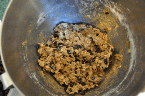 Oatmeal Currant Cookie Batter