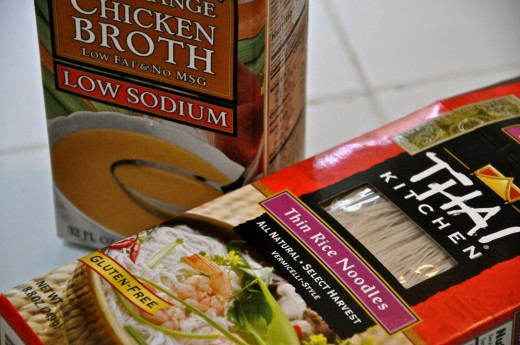 Faux Chicken Rice-Noodle Soup