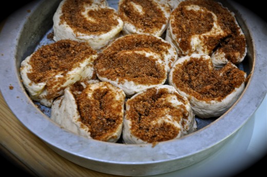 Yeast Free Cinnamon Rolls in Baking Pan