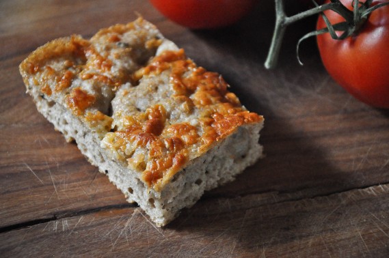 Cheesy Whole Wheat No-Knead Focaccia Bread