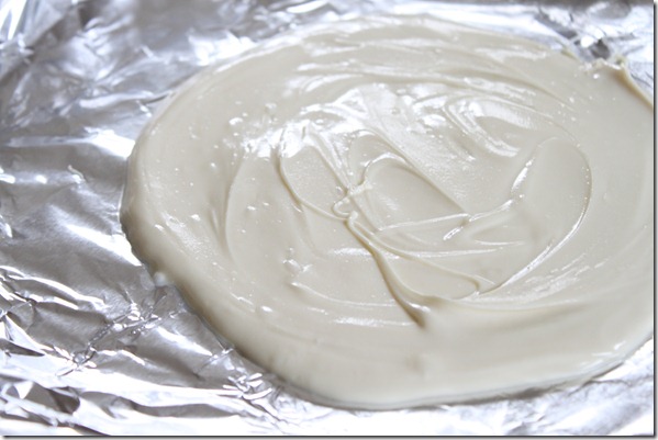 White Chocolate Spread on Foil 