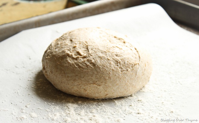 shaped french boule dough