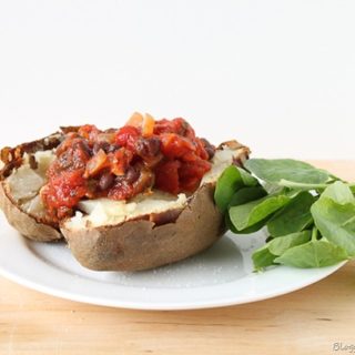 Italian Black Beans and Crispy Baked Potatoes