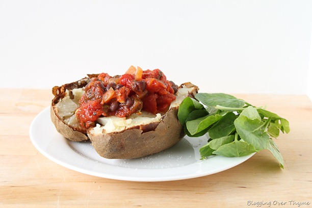 Italian Black Beans and Crispy Baked Potatoes