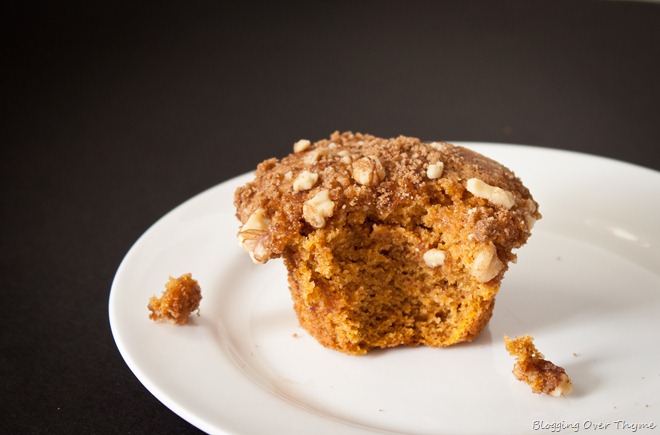 Pumpkin Walnut Streusel Muffins with Bite