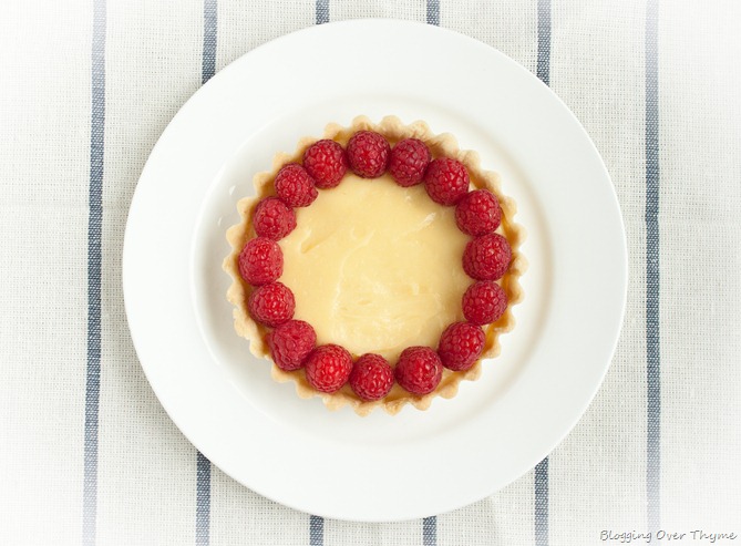 Meyer Lemon Tart with Raspberries