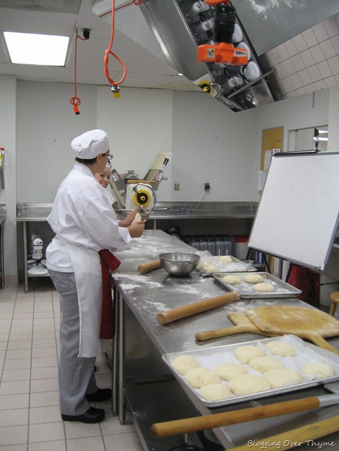 culinary student making pizza dough