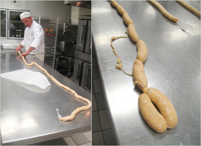 seafood sausage making