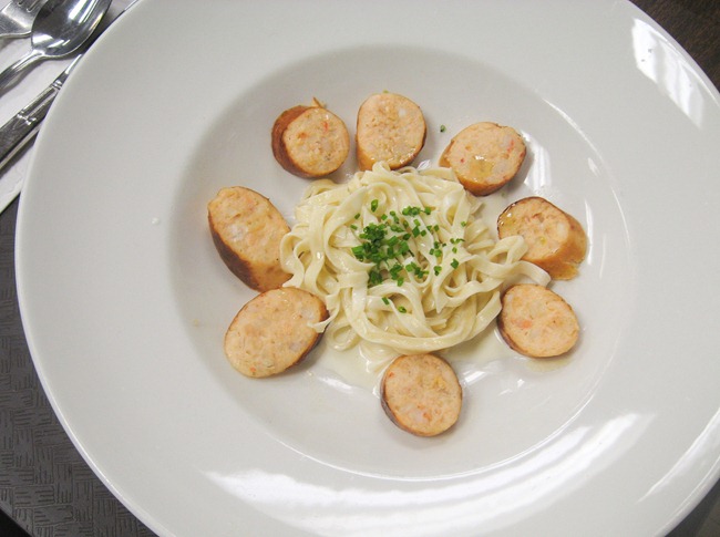 seafood sausage with pasta