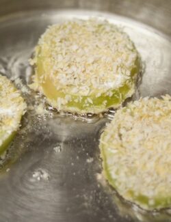 Fried Green Tomatoes in Pan