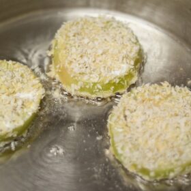 Fried Green Tomatoes in Pan