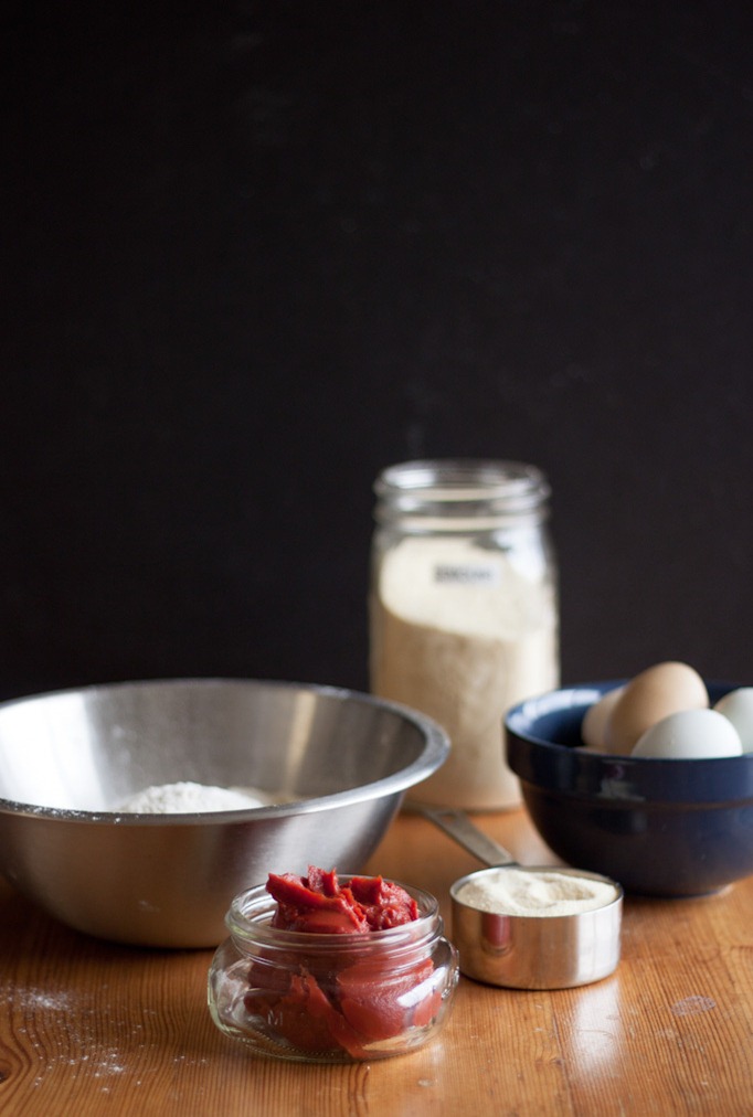 homemade red pasta ingredients