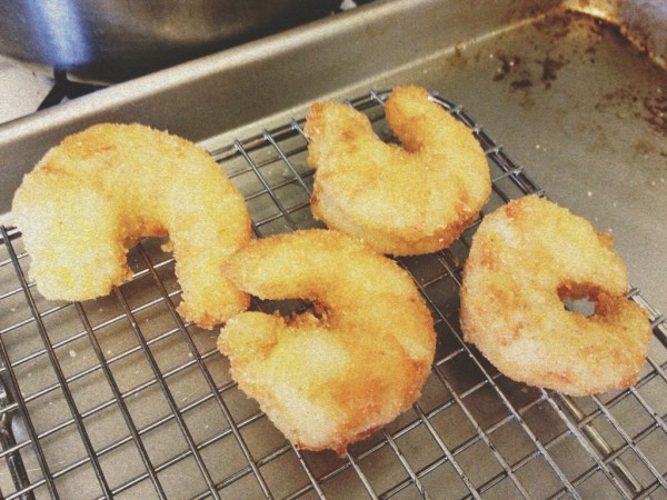 fried shrimp ></noscript>> Blogging Over Thyme” width=”600″ height=”450″></a></p>
<ul>
<li>I have a sneak suspicion that this recipe was scaled down from a restaurant recipe.  Why?  Because it called for pureeing the garlic sauce in a blender.  Trust me, no blender will be able to do <em>anything</em> with such a small quantity of ingredients.  Instead, try mincing the garlic and chiles finely with a knife and blending it all together in a bowl or using a small (3-Cup) food processor.</li>
<li>Add extra chives and mint to the creme fraiche sauce!  I think an addition of some lemon zest would be great as well.</li>
<li>Don’t worry about monitoring the temperature of the frying oil (for this recipe)–shrimp is a relatively easy food to fry as long as you heat your oil properly over medium-high heat, test it (with a small pinch or clump of breadcrumb batter), and don’t overcrowd the pan.</li>
<li><a href=