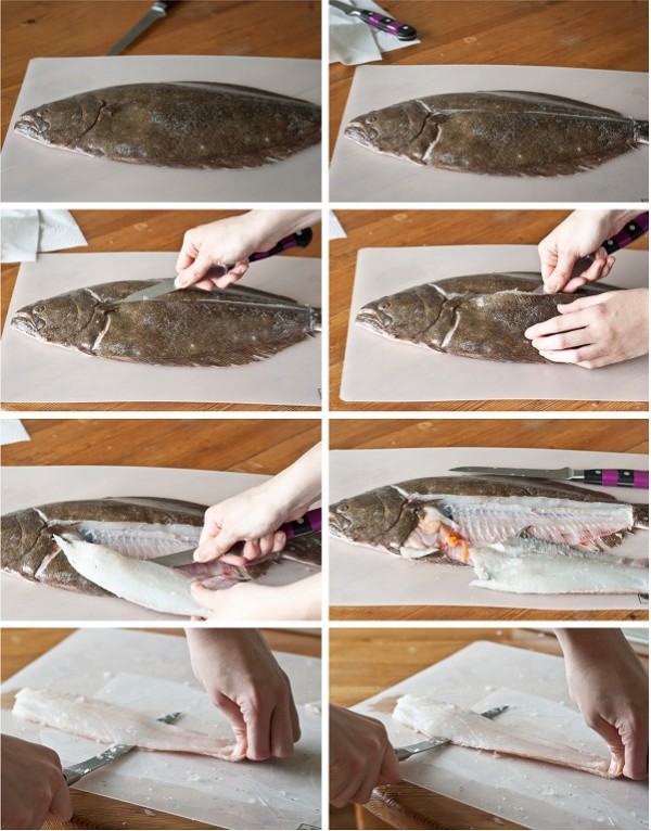 How to Fillet A Flat Fish - a simple description and step-by-step photos on how to fillet a flat fish (flounder), as well as simple preparation ideas for the kitchen. 