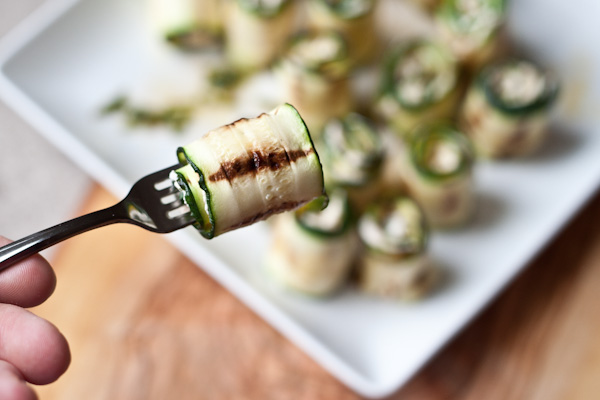 Zucchini Bites with Goat Cheese and Harissa