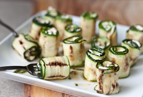 Zucchini Bites with Goat Cheese and Harissa