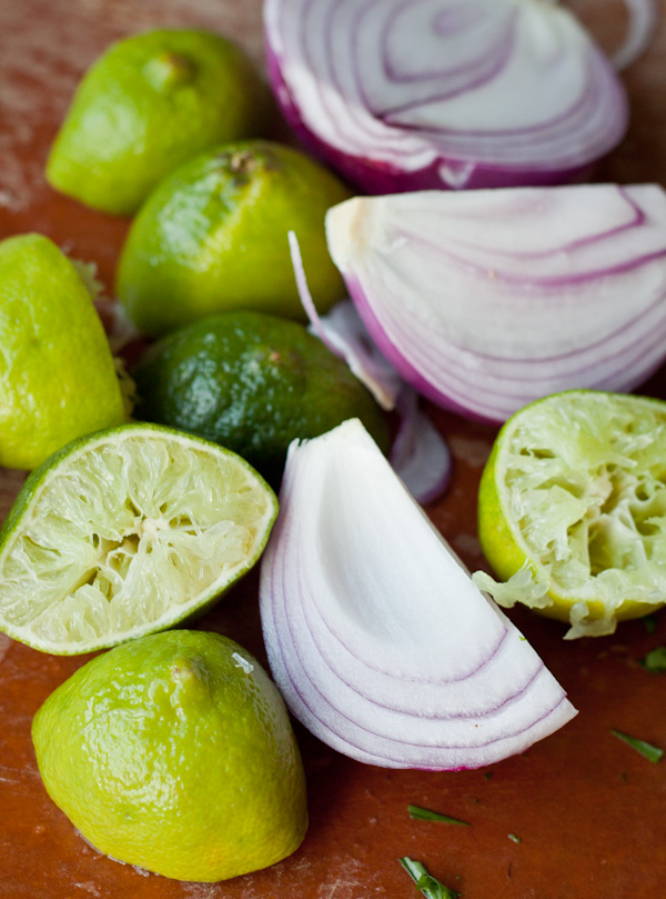 Red Onion and Lime Halves