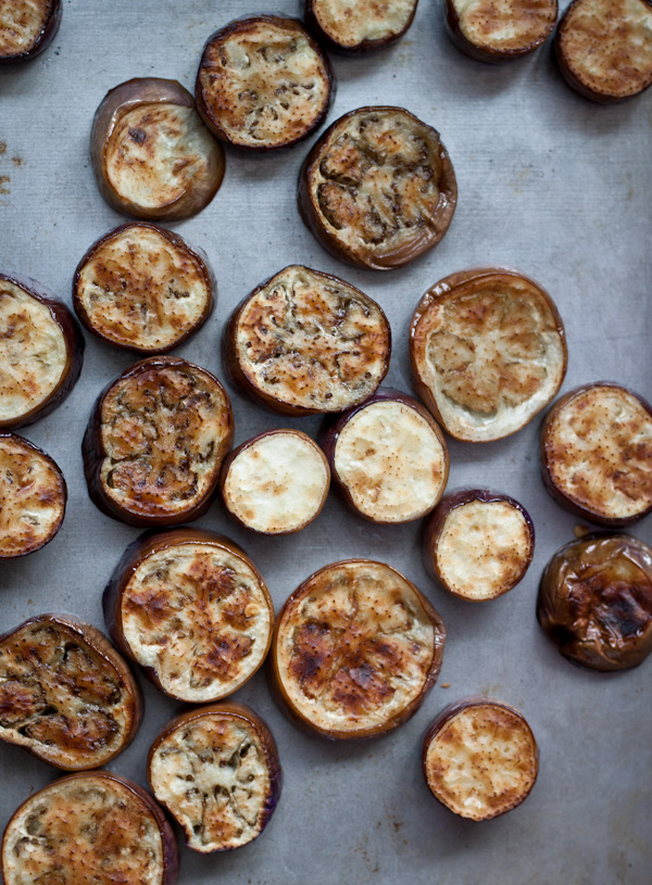 Roasted Eggplant Rounds on Sheet Pan