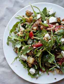 Red Quinoa Arugula Salad