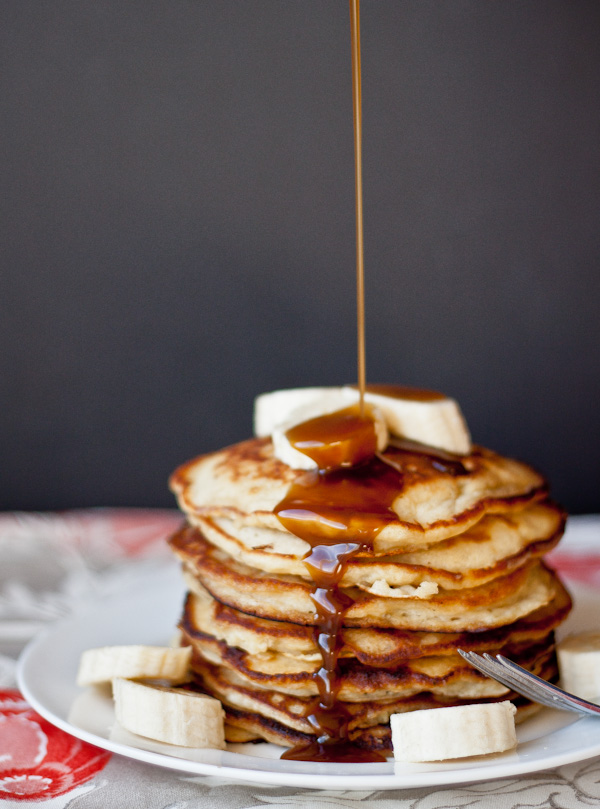 Banana Pancakes with Coconut Caramel Syrup