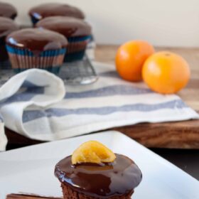 Chocolate Clementine Cupcakes with Candied Citrus Slices