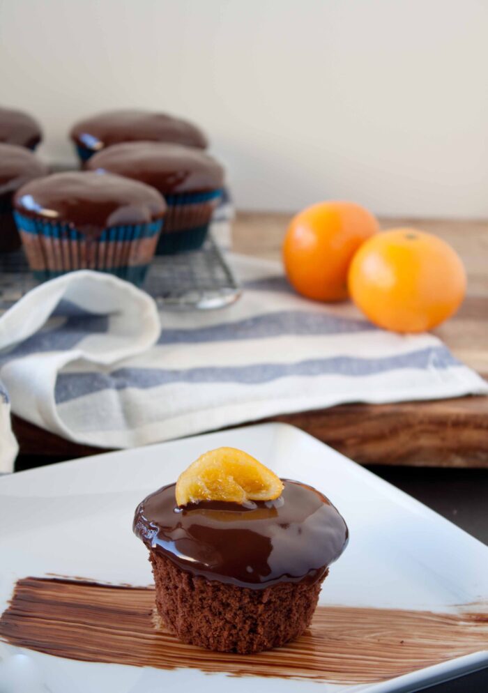 Chocolate Clementine Cupcakes with Candied Citrus Slices