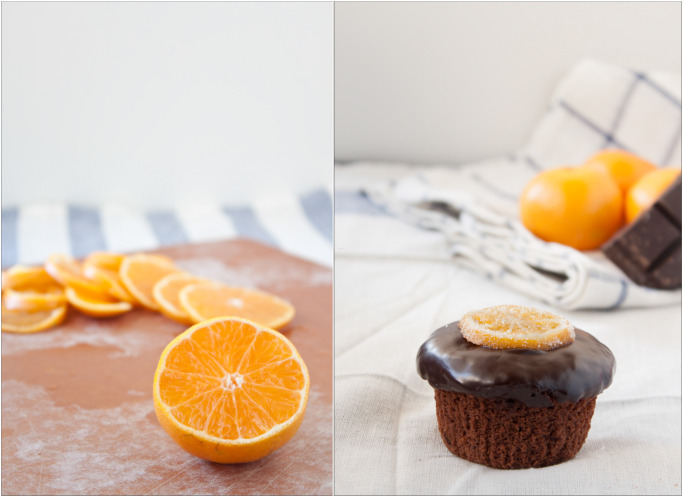 Chocolate Clementine Cupcakes with Candied Citrus Slices