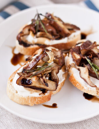 Roasted Mushroom Crostini with Whipped Ricotta