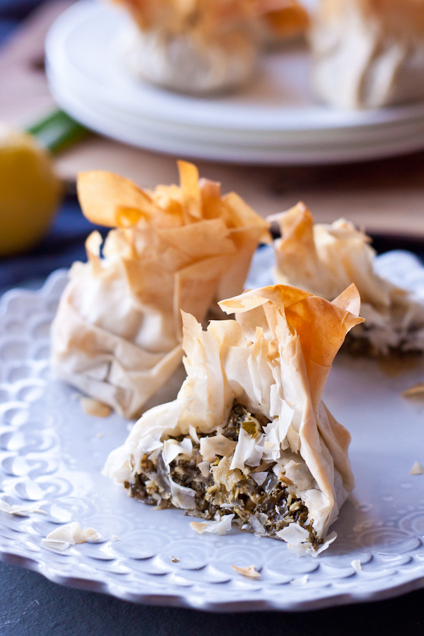 Swiss Chard and Feta Phyllo Purses