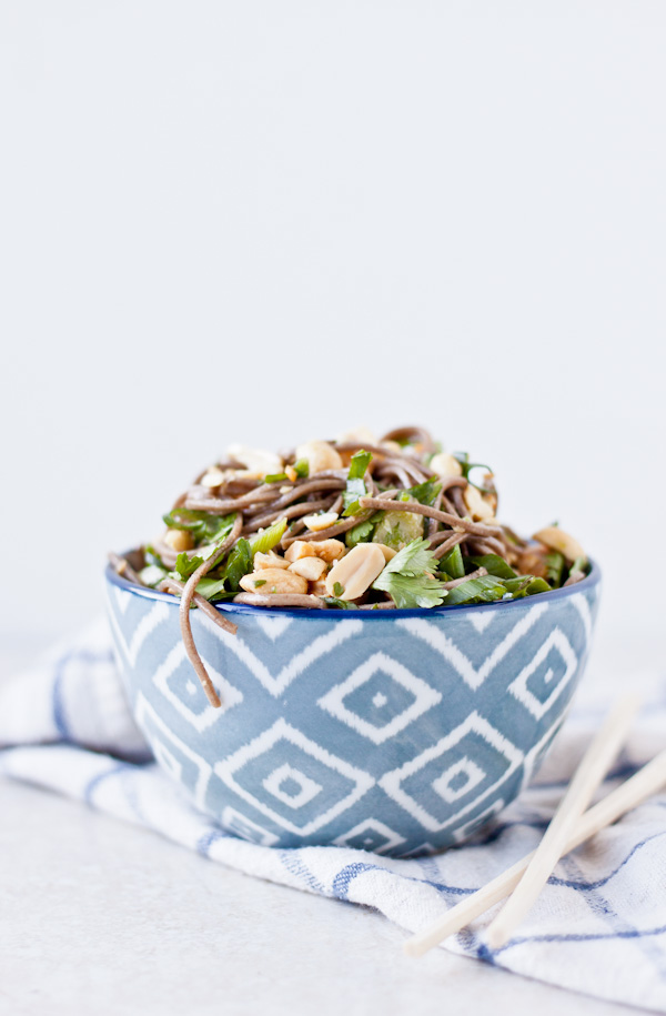 Asian Noodle Salad in Bowl