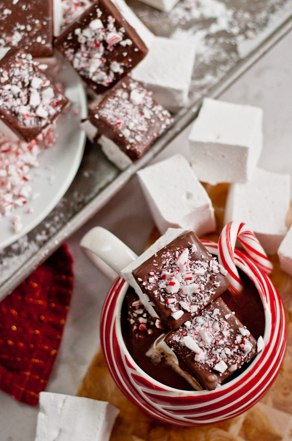 Chocolate Dipped Peppermint Marshmallows - A Beautiful Plate