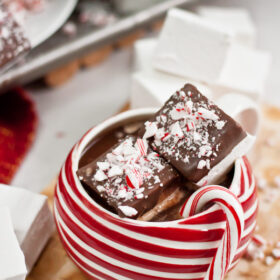 Chocolate Dipped Peppermint Marshmallows