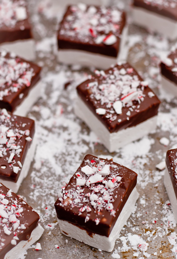 Chocolate Dipped Peppermint Marshmallows