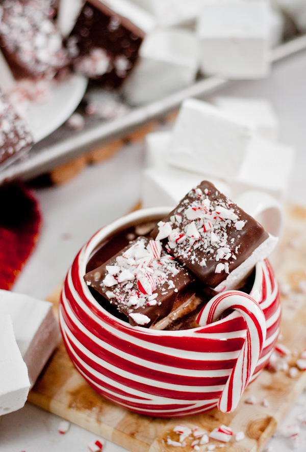 Chocolate Dipped Peppermint Marshmallows