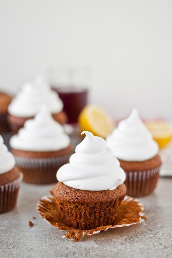 Gingerbread Cupcakes with Marshmallow Frosting 