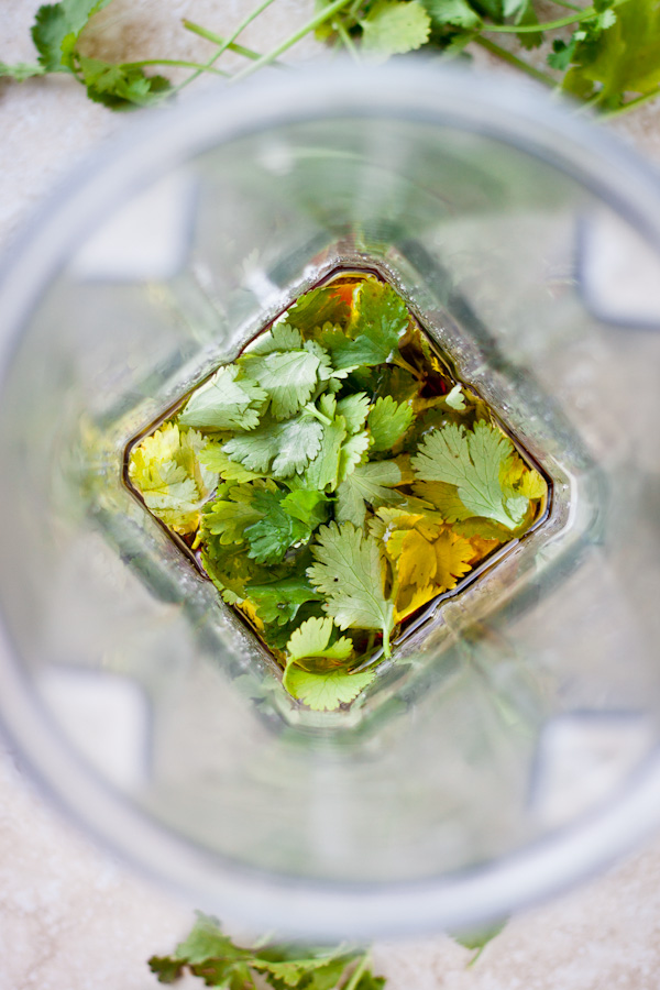 Cilantro Dressing in Blender Container