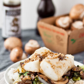 Turbot with Mushrooms, Ginger, and Soy Broth