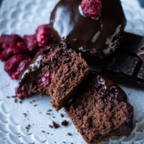 Dark Chocolate Chunk Raspberry Muffins