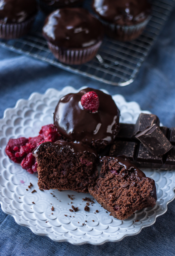 Dark Chocolate Chunk Raspberry Muffins